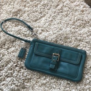 Coach Teal Wristlet